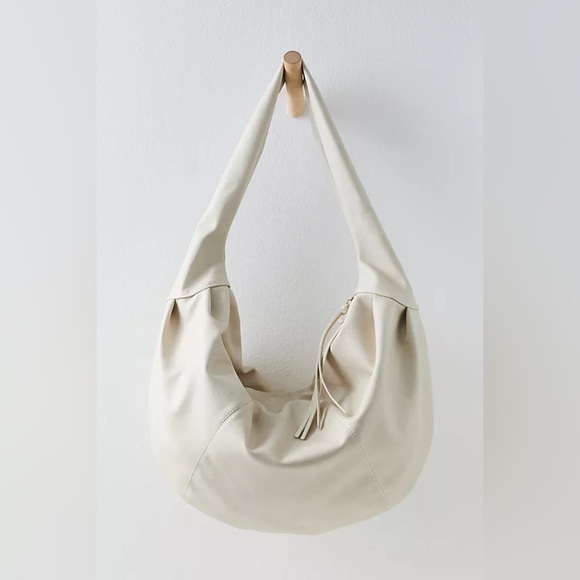 New Free People Slouchy Carryall Boho Bohemian Cream Vegan Bag Purse Hobo